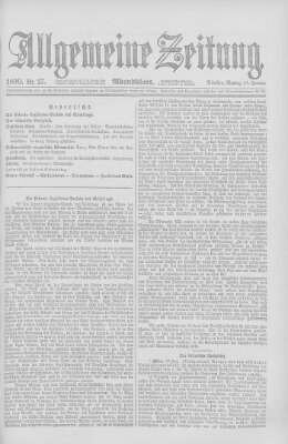 Allgemeine Zeitung Montag 27. Januar 1890