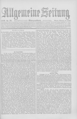 Allgemeine Zeitung Mittwoch 29. Januar 1890