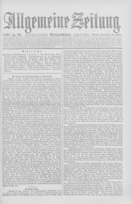 Allgemeine Zeitung Donnerstag 30. Januar 1890