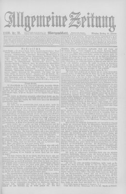 Allgemeine Zeitung Freitag 31. Januar 1890