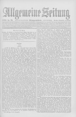 Allgemeine Zeitung Samstag 8. Februar 1890