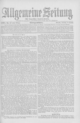 Allgemeine Zeitung Sonntag 16. Februar 1890