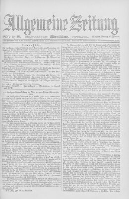 Allgemeine Zeitung Montag 17. Februar 1890