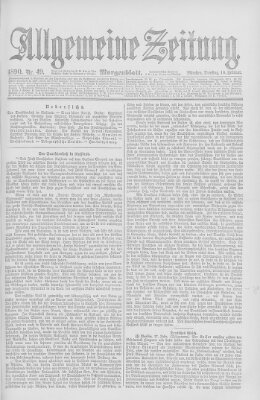 Allgemeine Zeitung Dienstag 18. Februar 1890