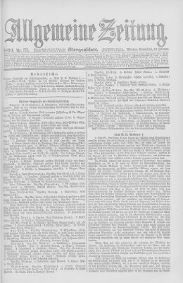 Allgemeine Zeitung Samstag 22. Februar 1890