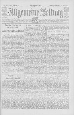 Allgemeine Zeitung Dienstag 25. März 1890