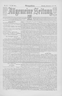 Allgemeine Zeitung Mittwoch 2. April 1890