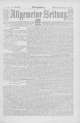 Allgemeine Zeitung Donnerstag 3. April 1890