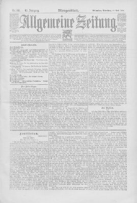 Allgemeine Zeitung Samstag 12. April 1890