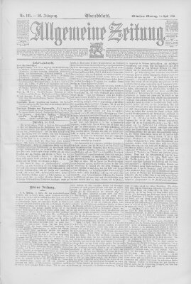 Allgemeine Zeitung Montag 14. April 1890