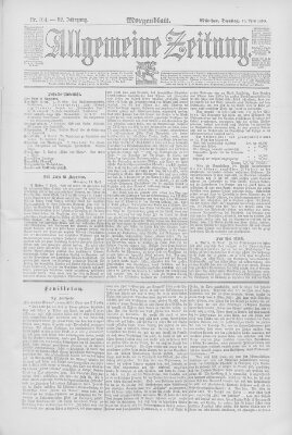 Allgemeine Zeitung Dienstag 15. April 1890