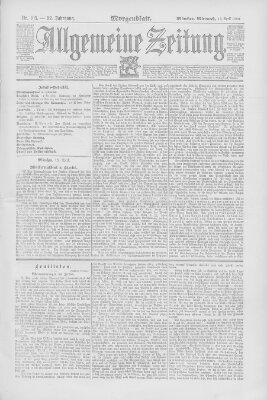 Allgemeine Zeitung Mittwoch 16. April 1890