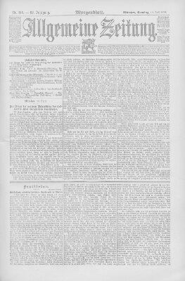 Allgemeine Zeitung Samstag 19. April 1890