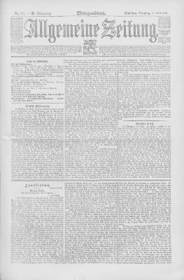 Allgemeine Zeitung Dienstag 22. April 1890