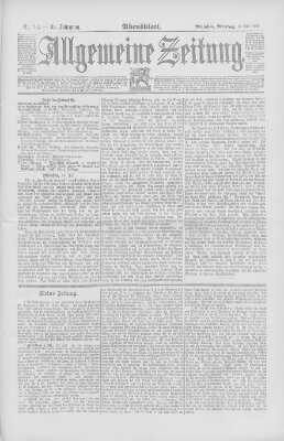 Allgemeine Zeitung Montag 14. Juli 1890