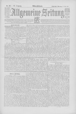 Allgemeine Zeitung Montag 21. Juli 1890