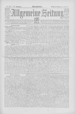 Allgemeine Zeitung Montag 28. Juli 1890