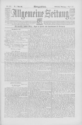 Allgemeine Zeitung Sonntag 3. August 1890