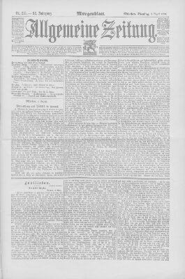 Allgemeine Zeitung Dienstag 5. August 1890