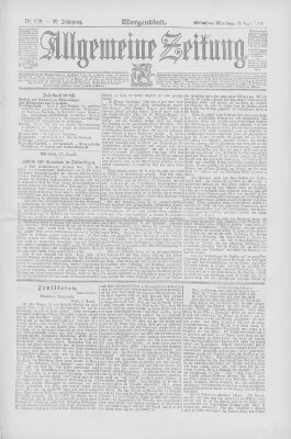 Allgemeine Zeitung Dienstag 12. August 1890