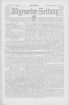 Allgemeine Zeitung Montag 18. August 1890