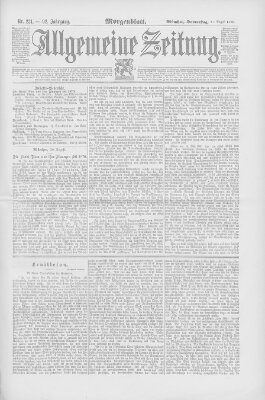 Allgemeine Zeitung Donnerstag 21. August 1890