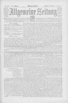 Allgemeine Zeitung Samstag 23. August 1890