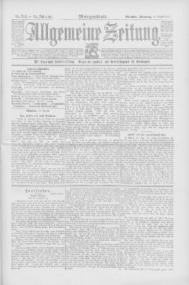 Allgemeine Zeitung Sonntag 24. August 1890