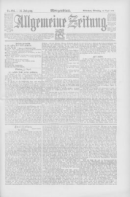 Allgemeine Zeitung Dienstag 26. August 1890