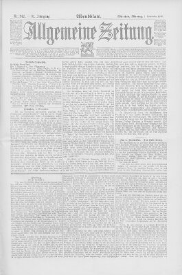 Allgemeine Zeitung Montag 1. September 1890