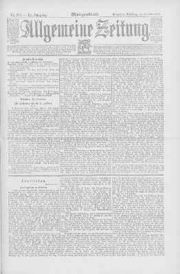 Allgemeine Zeitung Dienstag 23. September 1890