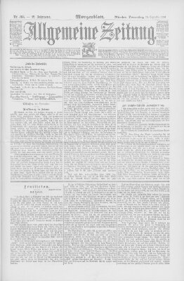 Allgemeine Zeitung Donnerstag 25. September 1890