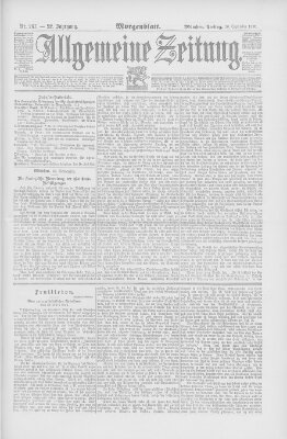 Allgemeine Zeitung Freitag 26. September 1890