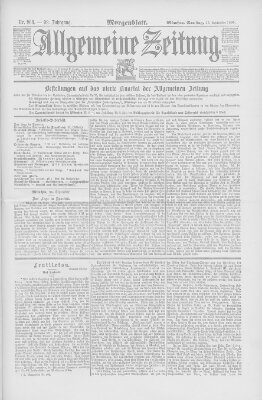 Allgemeine Zeitung Samstag 27. September 1890