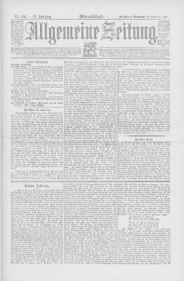 Allgemeine Zeitung Montag 29. September 1890