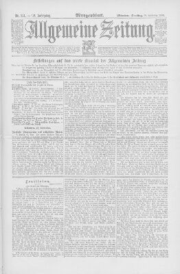 Allgemeine Zeitung Dienstag 30. September 1890