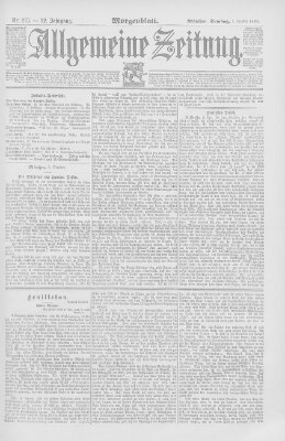 Allgemeine Zeitung Samstag 4. Oktober 1890