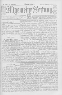 Allgemeine Zeitung Dienstag 14. Oktober 1890