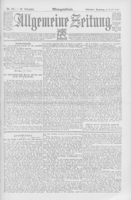 Allgemeine Zeitung Samstag 18. Oktober 1890