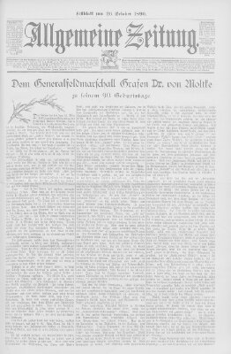 Allgemeine Zeitung Sonntag 26. Oktober 1890