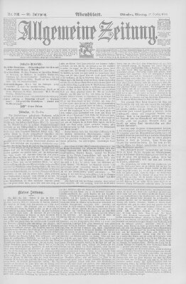 Allgemeine Zeitung Montag 27. Oktober 1890