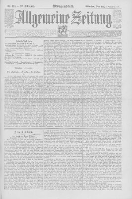 Allgemeine Zeitung Samstag 8. November 1890