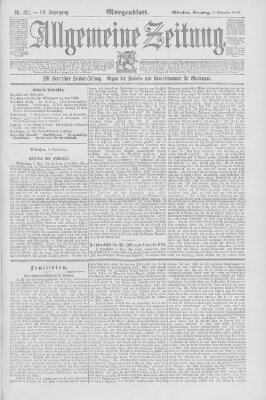 Allgemeine Zeitung Sonntag 9. November 1890