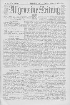 Allgemeine Zeitung Donnerstag 20. November 1890