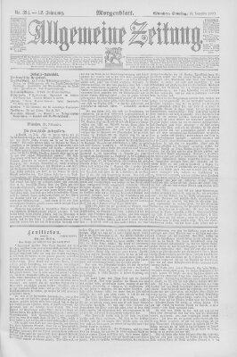 Allgemeine Zeitung Samstag 22. November 1890