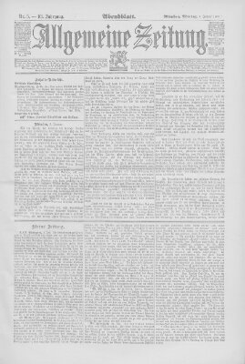 Allgemeine Zeitung Montag 5. Januar 1891