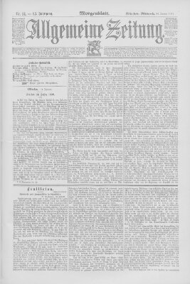 Allgemeine Zeitung Mittwoch 14. Januar 1891