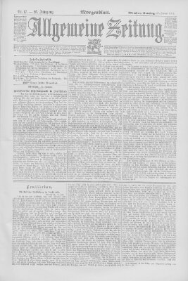 Allgemeine Zeitung Samstag 17. Januar 1891