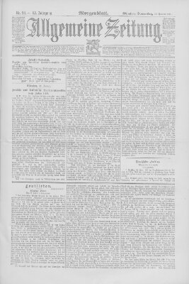 Allgemeine Zeitung Donnerstag 22. Januar 1891