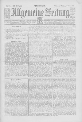 Allgemeine Zeitung Montag 26. Januar 1891